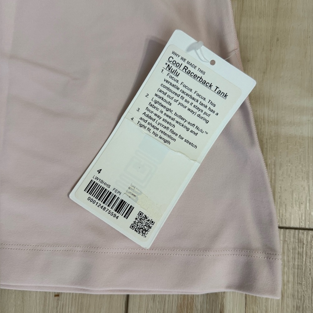NWT Lululemon Cool Racerback Tank Nulu Size 4 - Picture 5 of 5